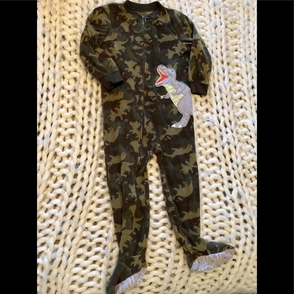 Carter’s boy dinosaur onesie zip up pajamas 4t - Picture 2 of 4